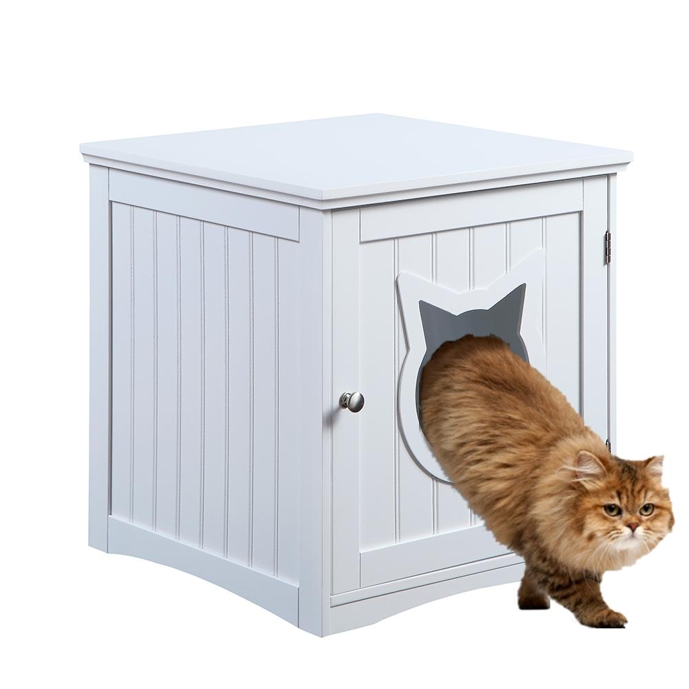 Cat House Side Table with Litter Box Enclosure