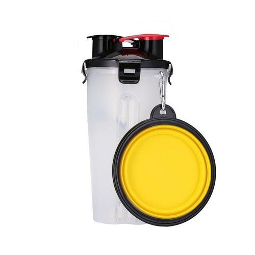 2-in-1 Dog Drinking Water Bottle with Bowls