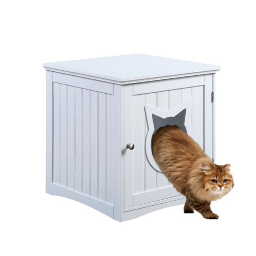 Cat House Side Table with Litter Box Enclosure