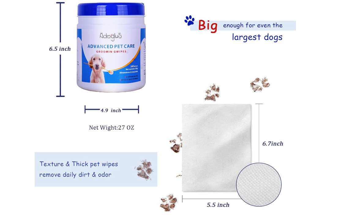 Pet Wipes with bonus free cotton swabs