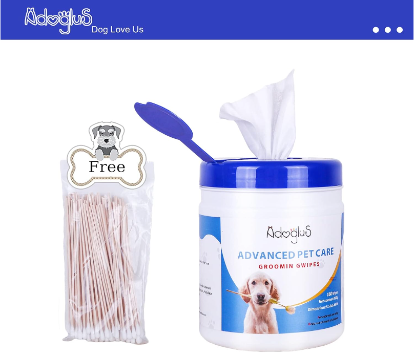 Pet Wipes with bonus free cotton swabs