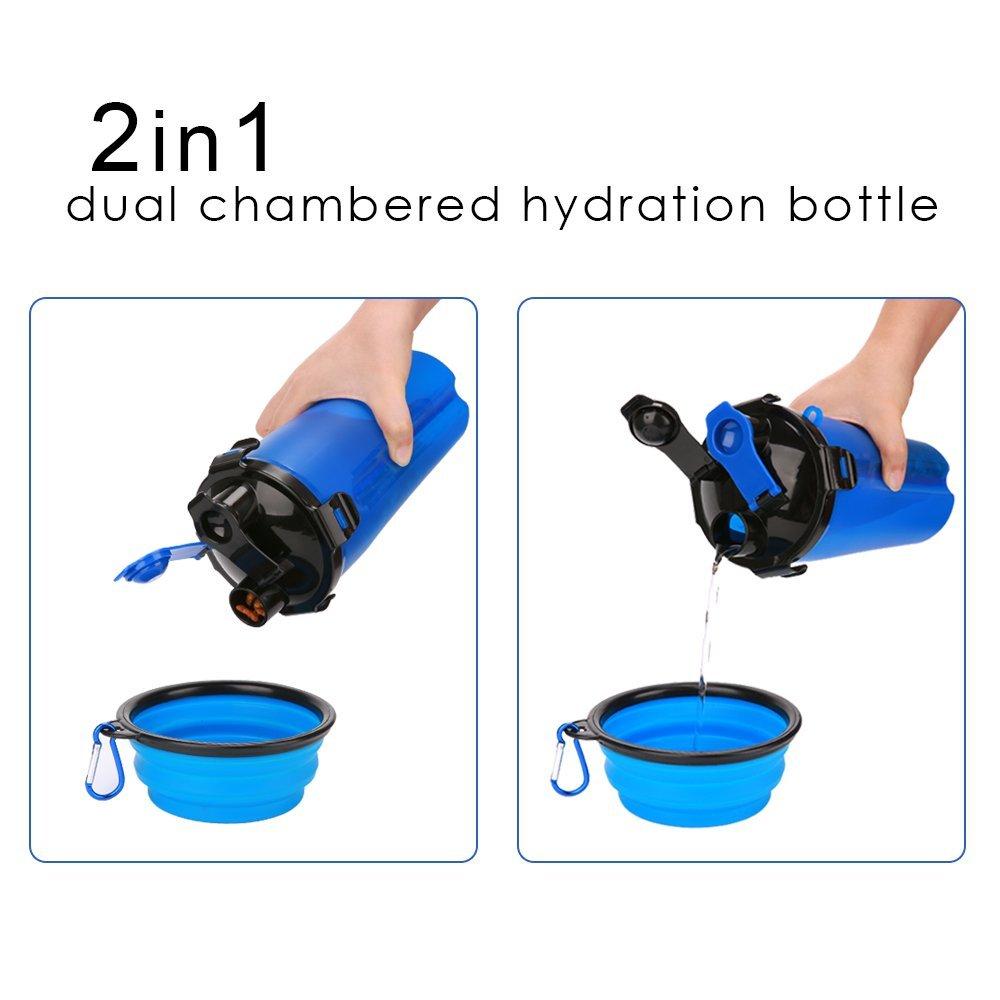 2-in-1 Dog Drinking Water Bottle with Bowls
