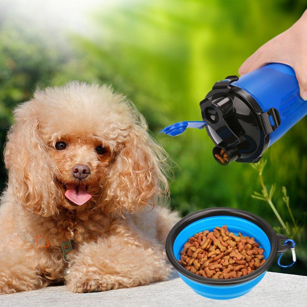 2-in-1 Dog Drinking Water Bottle with Bowls