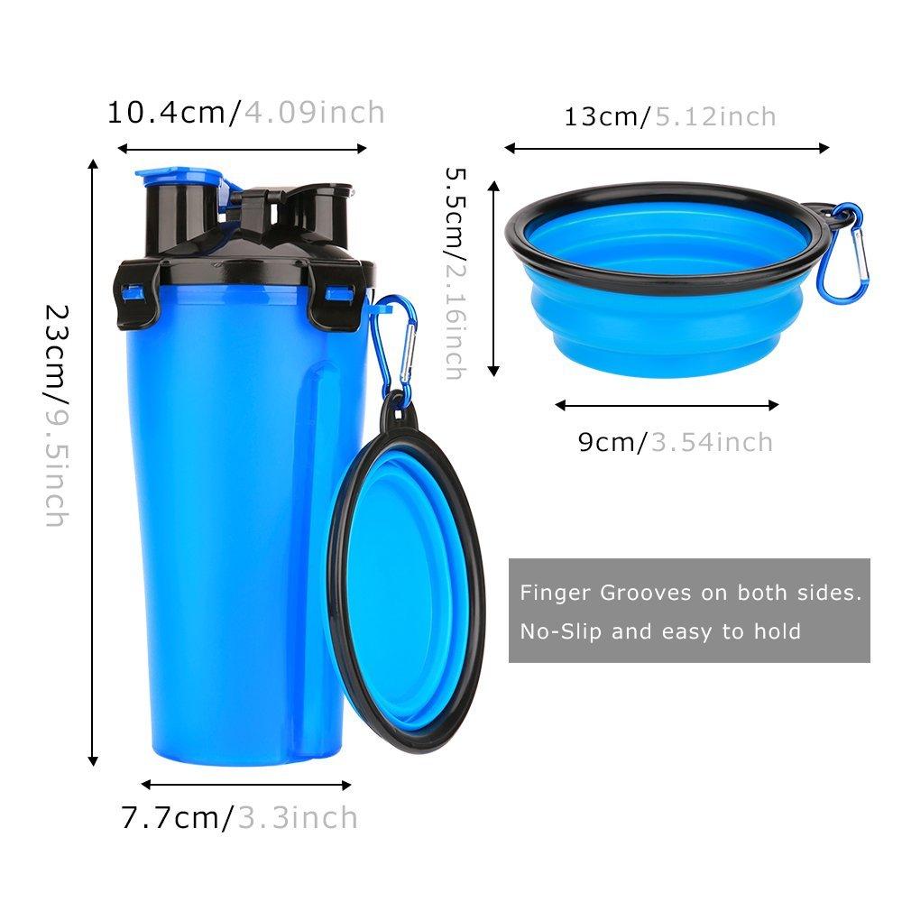 2-in-1 Dog Drinking Water Bottle with Bowls